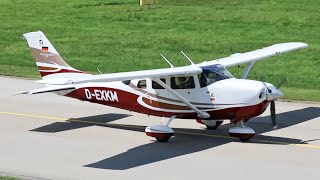 Cessna T206H Turbo Stationair Taxiing + Take Off Augsburg Airport