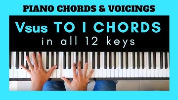 Learn JAZZ PIANO CHORDS & VOICINGS in all 12 keys | Vsus to I chords progression