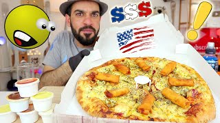 موكبانغ بيتزا امريكية غريبة الشكل وكبيرة الحجم ! عشاق البيتزا تعالوا  Pizza Mukbang eating Show