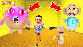 SÜPER MEGA KÖTÜLER PEŞİMİZDE 😱 Hello Neighbor Who&#39;s Your Daddy Baby in Yellow Roblox