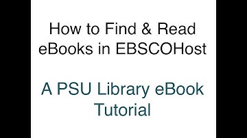How to Find and Read eBooks in EBSCOhost