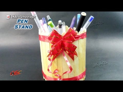 DIY Pen stand with icecream sticks | How to make | JK Arts 919