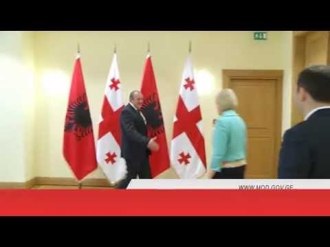 ალბანეთის თავდაცვის მინისტრი საქართველოს პრეზიდენტთან