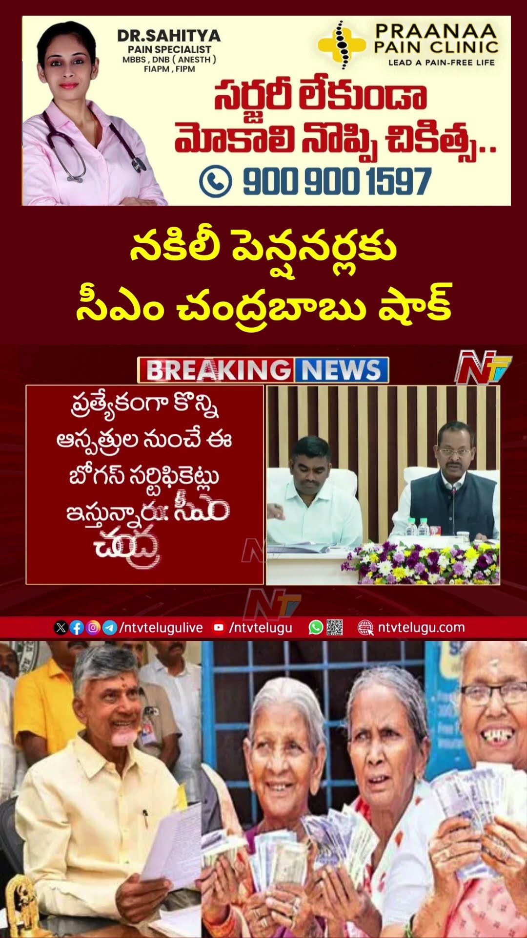 CM Chandrababu Shock To Fake Pensioners | Ntv