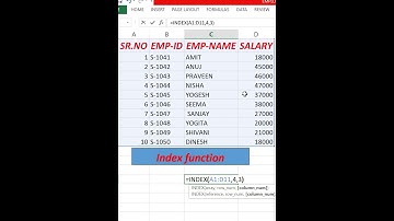 #index function in excel | INDEX FUNCTION IN EXCEL