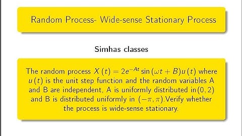 #WSS process  || Wide sense Stationary process - Problem 3