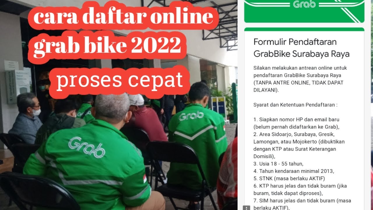 cara daftar online grab bike 2022 - YouTube