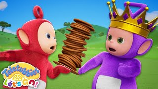 UH OH! KING TINKY WINKY and Tubby Toast TOWER!  | Teletubbies Let's Go Episode