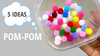 5 ИДЕЙ из помпонов Своими руками How to make Pom Pom Craft Ideas
