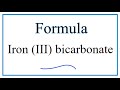 Iron(III) Compounds and Bicarbonate
