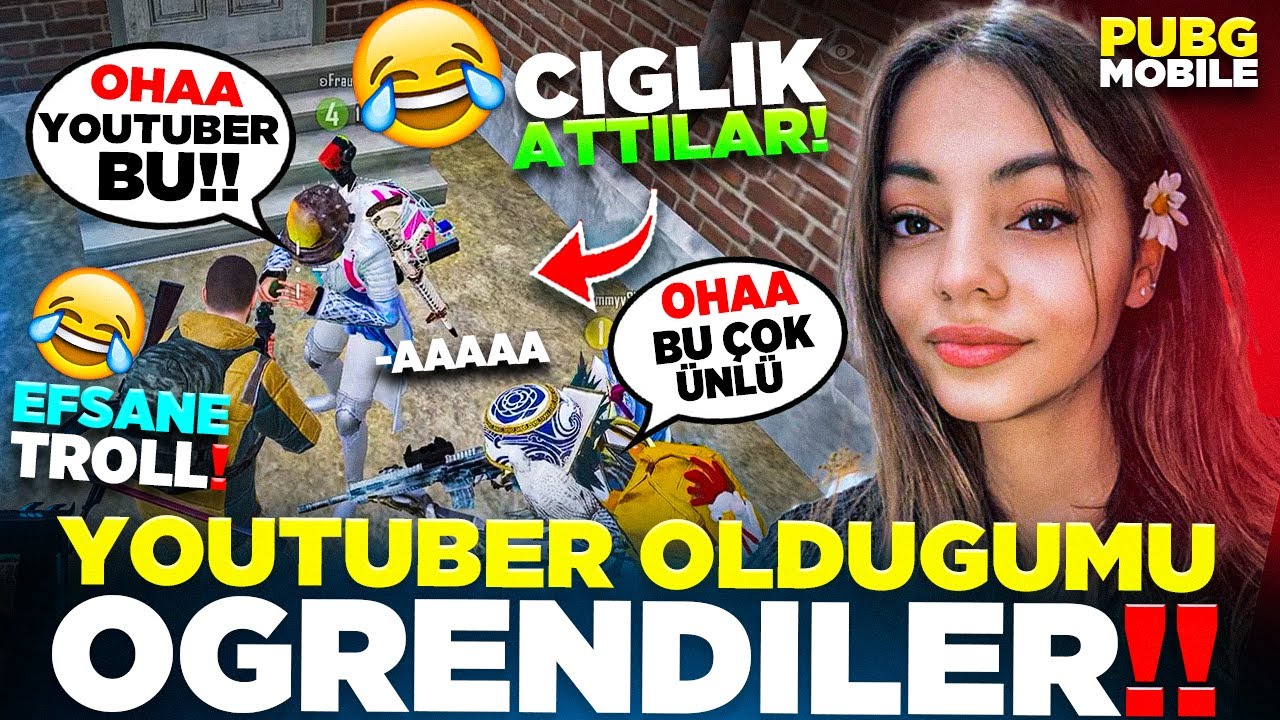 BAYRAKTAN TROLLEDİĞİM KIZLAR YOUTUBER OLDUĞUMU ÖĞRENİNCE ÇIĞLIK ATTILAR 😂 | PUBG MOBILE