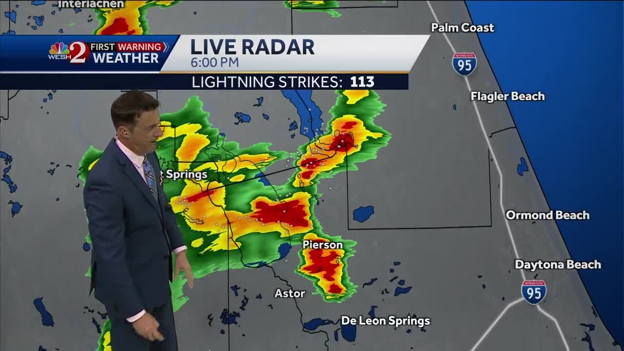 Severe weather moves across Central Florida on Tuesday afternoon - YouTube