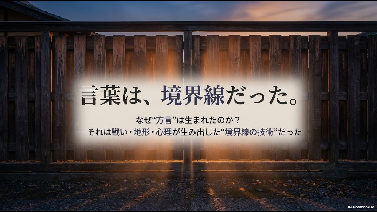 なぜ方言は存在するのか？境界線の技術