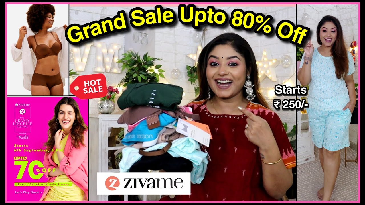 ZIVAME Haul *Starts ₹ 250/- 👙GLF Sale / T-SHIRT BRA, Full Support BRA,  Sports BRA, Panty 👙VAISHALI 