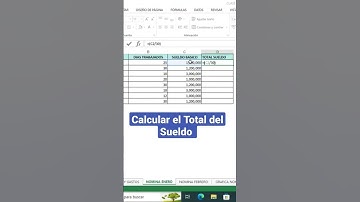 Calcular el total del sueldo en excel #nomina #excel
