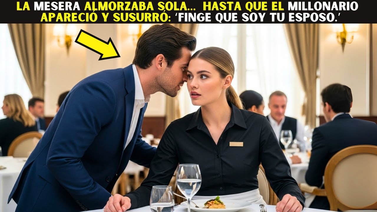 La mesera almorzaba sola… hasta que el Millonario apareció y susurró ‘Finge que soy tu esposo ’