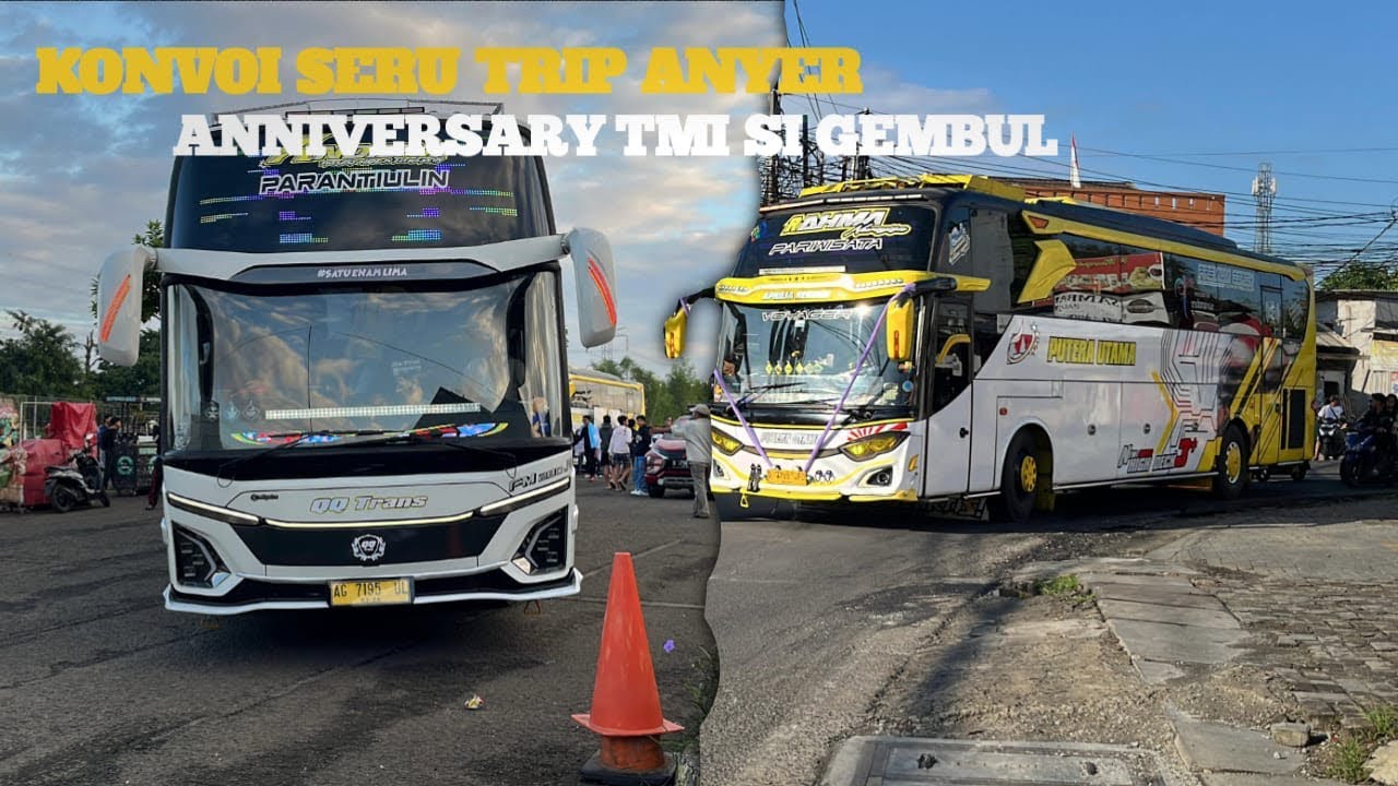 Seru banget🥳konvoi 3 bus dan berbagai mobil basuri Trip Anniversary tmi Si Gembul yang ke-11 tahun