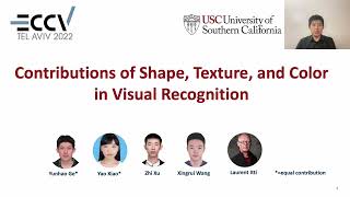 ECCV 2022-Contributions of Shape, Texture, and Color in Visual Recognition