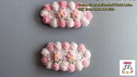 #6 Móc kẹp tóc hoa cho bé cute | Crochet Hair Clip |Hướng dẫn móc kẹp tóc| HANDMADEWITHLAINE