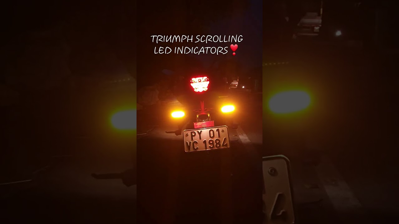Triumph scrolling led indicators installed in street triple 765s