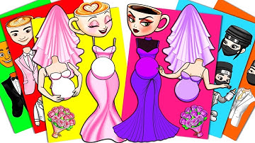 💖Paper DIY💖 PREGNANT BRAINROT WEDDING: Ballerina Cappuccina VS Espresso Signora Sticker