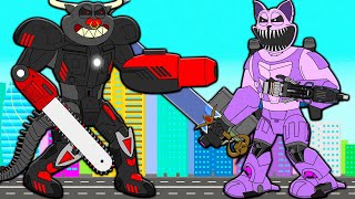 CYBORG BULLTRAP VS CYBORG CATNAP! Poppy Playtime Chapter 3 Cartoon Animation