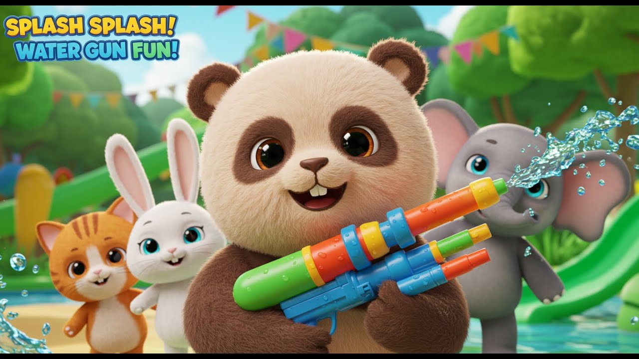 [Kids Song🎵] Splash Splash! Water Gun Fun! - YouTube
