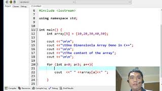 One Dimensional Array Demo in C++