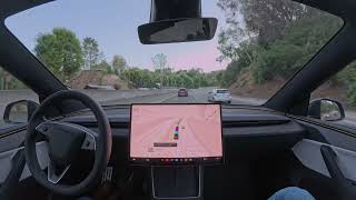 Tesla Self-Driving 14.3.4 Drives to Point Vicente Lighthouse Through Thick Fog