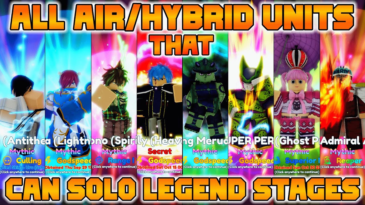 The BEST AIR / Hybrid UNITS in Anime Adventures! Hill Unit AA Tier