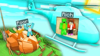 Rich JJ and Mikey HELICOPTER vs Poor MILO and CHIP Helicopter in Minecraft !