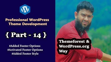 Professional WordPress Theme Development Themeforest & WordPress.org way | Part -14 |Footer Settings