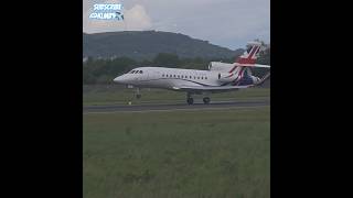 Rare Dassault Falcon 900LX makes a smooth landing in Belfast #aviation #viral #shorts