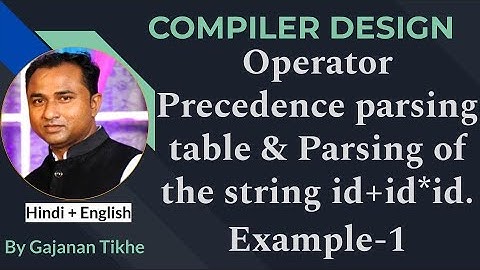 Construction of Operator Precedence Parser & Parsing of string 