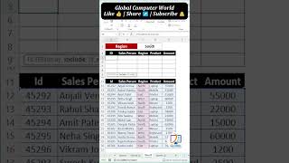 Excel FILTER Function: Sales Data Ko Seconds Me Filter Kare 😲⚡ #excel #excelshorts