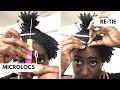 How to Re-Tie/Interlock Micro Locs (VERY DETAILED) 3 point - 2 point Rotation #microlocs #locs