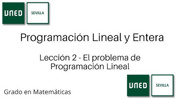 Lección 2 - El problema de Programación Lineal | Programación Lineal y Entera | UNED