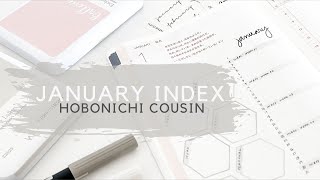 hobonichi cousin | plan with me | creating an INDEX | JAN 2022