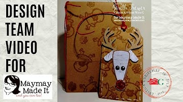 Design Team Project Maymaymadeit.com: Rudolph Card and Tag Christmas in July 2018