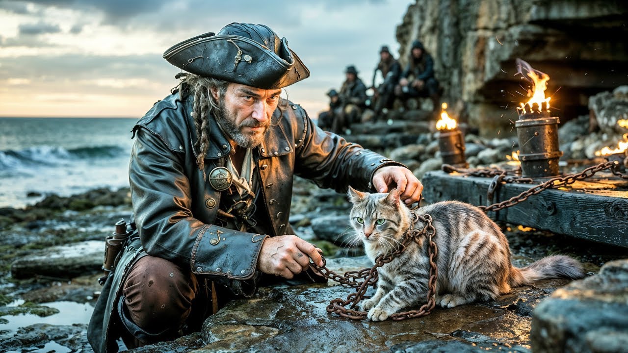 A Pirate Found a Little Cat Dying in Chains — What Happened Next Terrified His Entire Crew.