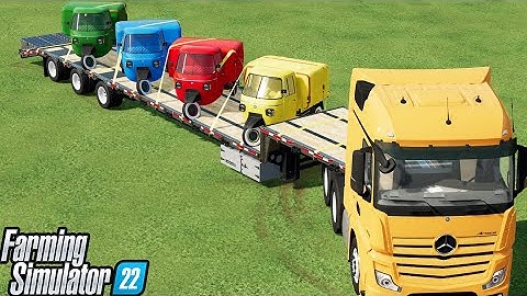MINI CARS OF COLORS! LOADING BALES TO PIAGGIO APE P601 VEHICLE WITH JCB 325T LOADER! FS 22