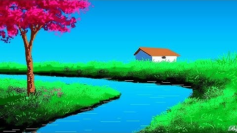 How to Draw - in computer| microsoft paint tutorial | ms paint | computer drawing | scenery drawing