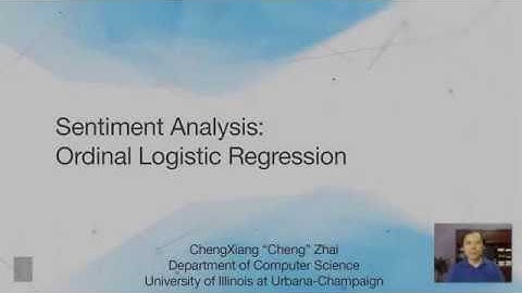 Lecture 45 — Opinion Mining and Sentiment Analysis  Ordinal Logistic Regression | UIUC