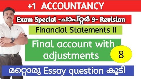 Problem 8 /Final account with adjustmens/Problem and Solution