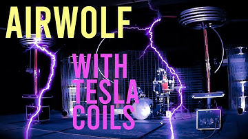 Airwolf Theme Song with Musical Tesla Coils and Robot Drummer
