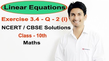Exercise 3.4 Question 2 (i) Linear Equations - NCERT/CBSE Solutions for Class 10th Maths
