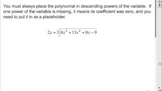 MHF4U U2L1 The Remainder Theorem   Part 1