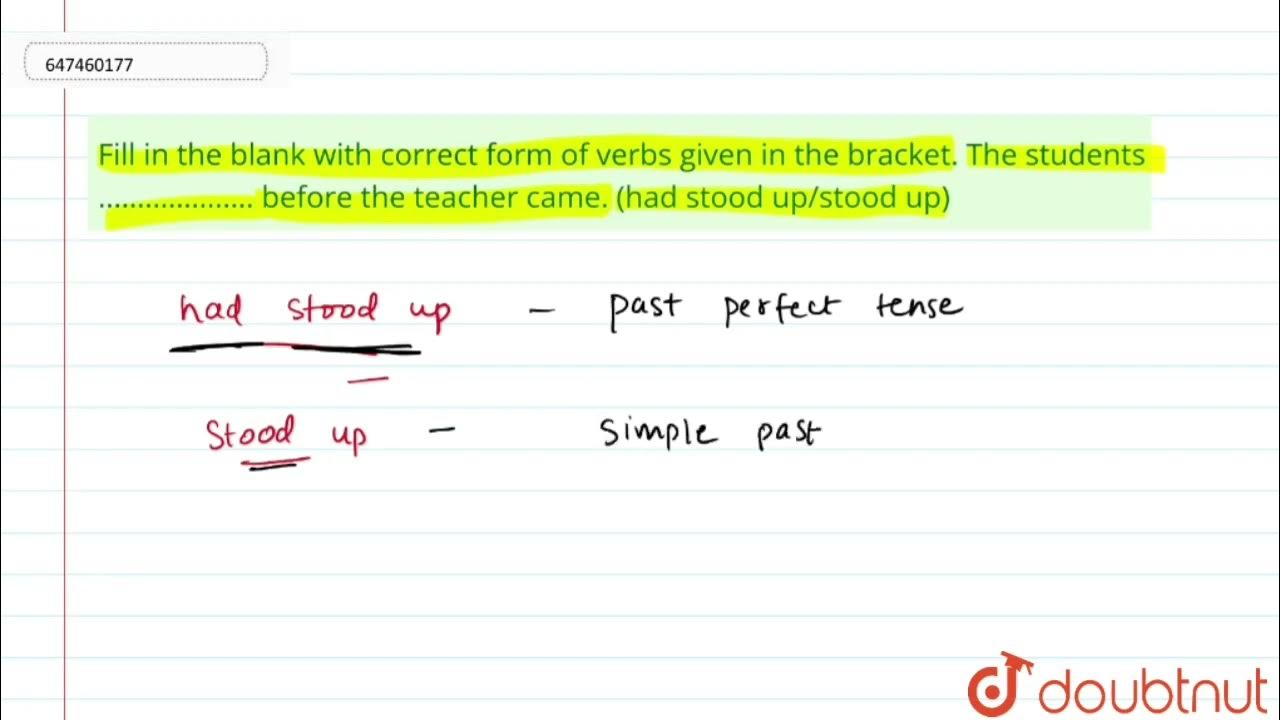 Fill in the blank with correct form of verbs given in the bracket. The
