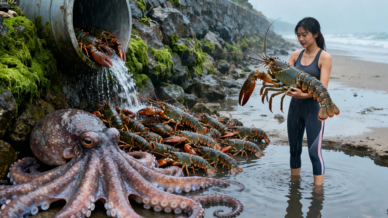 Xiao Zhang Made A Fortune By Beachcombing, With Crabs And Octopuses Overflowing His Bucket.