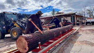 Milling MASSIVE Custom Beam on a Homeowner’s Sawmill